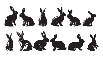 Rabbit Silhouette Collection &ndash; Cute Bunny Vector Set for Easter, Spring, and Woodland Designs
