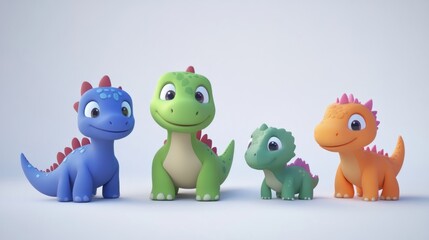 Naklejka premium Cute cartoon dinosaurs (26)