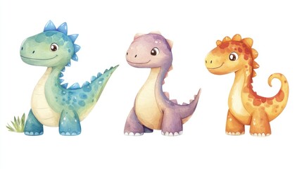 Naklejka premium Cute cartoon dinosaurs (84)