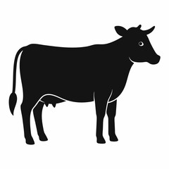 cow vector silhouette illustration isolated on white background