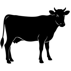 cow vector silhouette illustration isolated on white background
