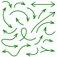 Green Arrows Abstract Vector Illustration with Nature Elements