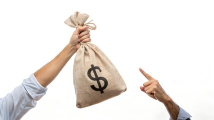 Save Money Icon with Hand and Copy Space