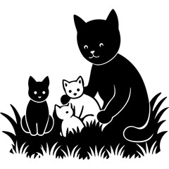 black and white cats