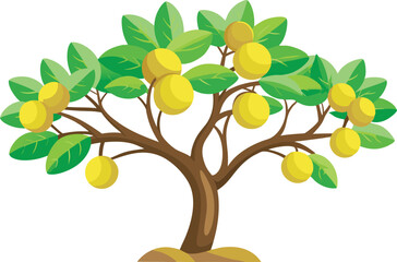 Fototapeta premium A vibrant vector art illustration showcasing delicious marula fruit with rich colors and detail, perfect for tropical and exotic-themed designs.