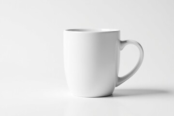 Fototapeta premium Clean white ceramic mug, isolated on pure white background , still life, photography