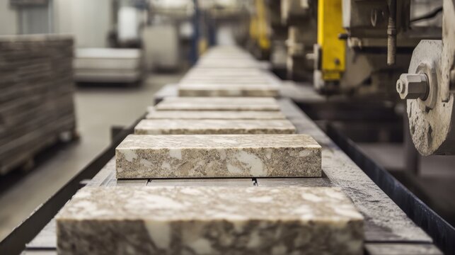 Warehouse with Large Marble Slabs in Various Patterns and Colors
