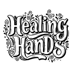 Decorative, hand-drawn typography, perfect for wellness, healthcare, or inspirational marketing.  Ideal for posters, social media, or print ads.