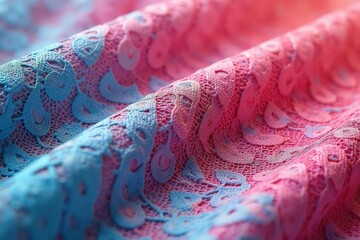 Geometric patterned lace fabric swatch, close-up, abstract, close-up