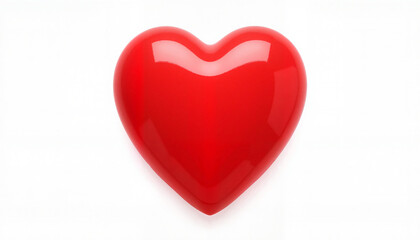 Fototapeta premium Glossy red heart on white background, symbol of love and affection