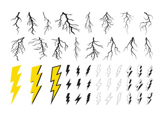 Lightning vector, Lightning clipart, Lightning silhouette