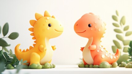 Cute dinosaur figurines