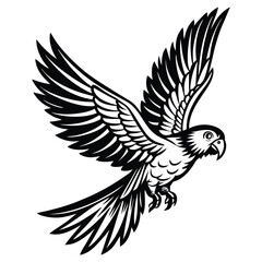 Obraz premium style of parrot silhouette vector flying bird silhouette