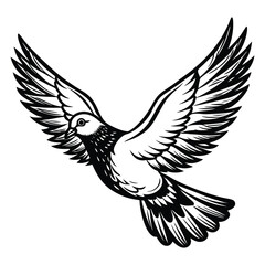Fototapeta premium vector illustration of an flying pigeon silhouette