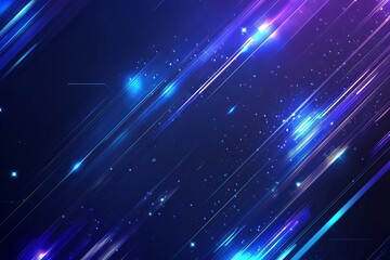 Abstract Futuristic Background with Glowing Lines, Bright Stars, and Colorful Light Effects for Technology and Science Themes