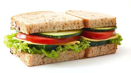Vibrant Sandwich with Fresh Vegetables Under Bright Studio Lighting