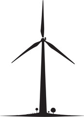 silhouettes of wind turbine