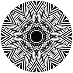 Black and white beautiful mandala design. Beautiful mandala design for coloring book, lace, swirl, henna, tattoo, logo, frame, card, pattern, background and  wallpaper. 
