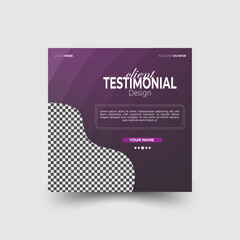 modern creative client testimonial Design template social media