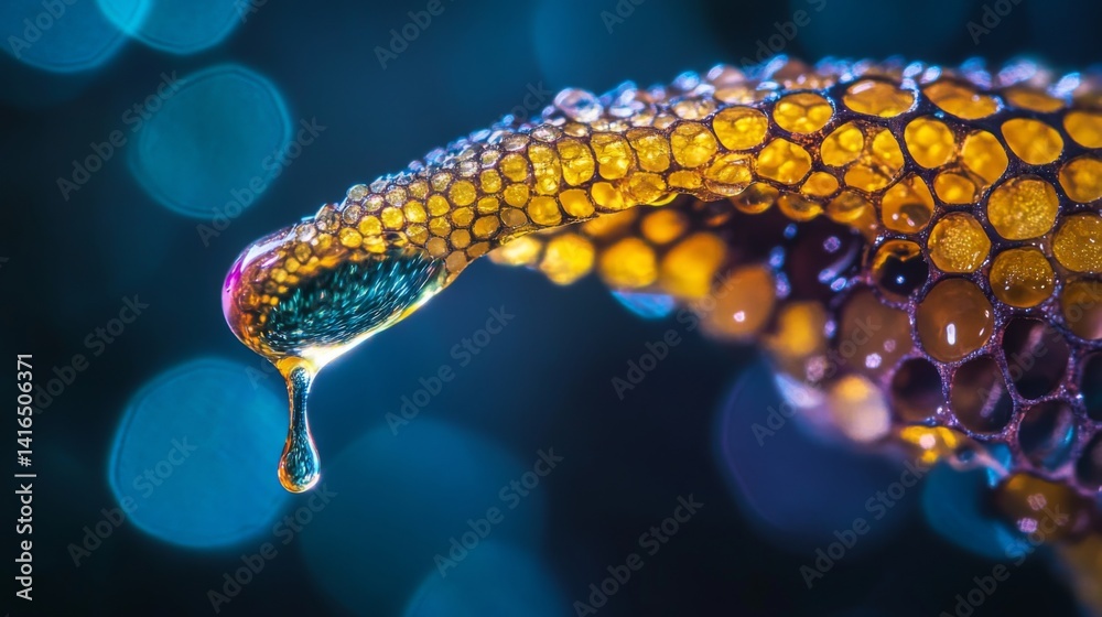 Canvas Prints a stunning close-up of colorful droplets highlighting intricate textures and reflections. nature mee