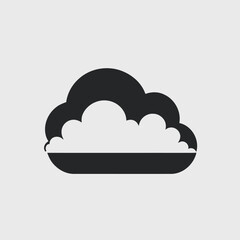 Fototapeta premium Flat Black and White Cloud Upload Icon in Vector Style Isolated on Transparent Background for Tech and Data Designs