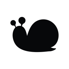 Sign snail. snail symbol. simple snail silhouette design on white background. wildlife concept. finding character for kids. vector illustration