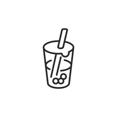 Bubble tea icon. Simple bubble tea icon for social media, app, and web design. Vector illustration