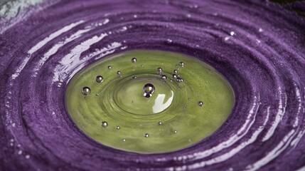 Abstract Purple and Green Water Droplet Ripple Pattern