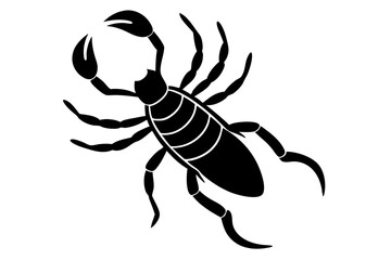 Scorpion insect vector silhouette illustration isolated on white background