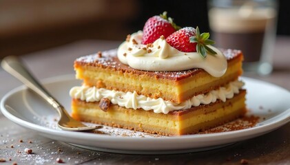 Classic Italian dessert, layered coffee-soaked ladyfingers & mascarpone cream , confectionery, food