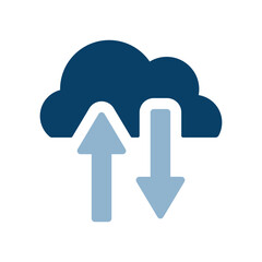 クラウドと矢印のアイコンイラスト