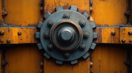 Rusty Industrial Gear Mechanism Close-Up