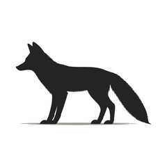 Obraz premium Standing Fox In Black Vector Silhouette