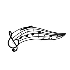 Song and music wave with notes on lines and keys Isolated vector background vintage symphony