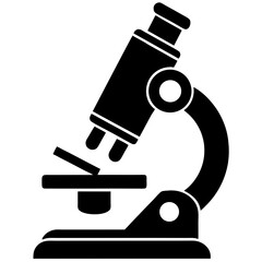 Microscope science equipment icon vector silhouette illustration isolated on white background