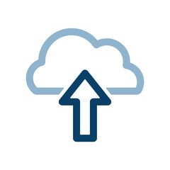 クラウドへアップロードするイメージのアイコンイラスト
