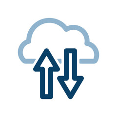 クラウドと矢印のアイコンイラスト
