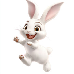 Obraz premium white rabbit on white background