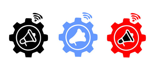 Digital marketing icon set. Containing seo, content, website, social media, sales and online advertising. Solid vector symbol collection