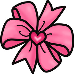 Elegant and lovely pink bow, light pink bow, cute pink bow, pink bow clip art.