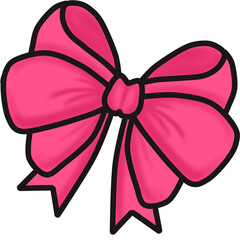 Elegant and lovely pink bow, light pink bow, cute pink bow, pink bow clip art.