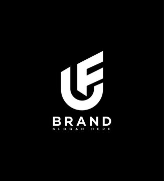 Modern Minimalist UF or FU Logo Design Brand Identity Symbol