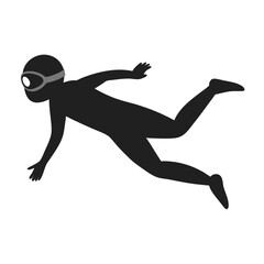 Scuba Diving icon vector silhouette illustration isolated on white background