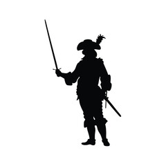 Musketeer Silhouette Vector.