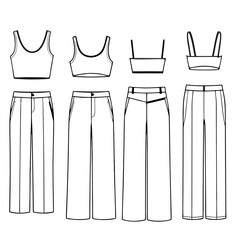 series of black tank tops are displayed row, each with slightly different neckline and strap width, showcasing variations design. minimalist illustration highlights subtle differences style and