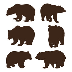 Minimalistic Bear Silhouette Set. © tajimpranto