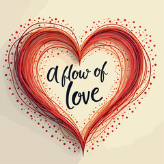 Flowing Lines of Love: Abstract Vector Design with Warm Colors and Connection, Perfect for Mother's Day Cards, Website Banners, and May Promotions. Expressive and Modern Artwork.