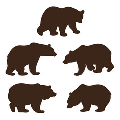 Minimalistic Bear Silhouette Set. © tajimpranto