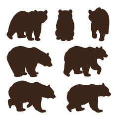 Minimalistic Bear Silhouette Set. © tajimpranto