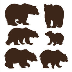 Minimalistic Bear Silhouette Set. © tajimpranto